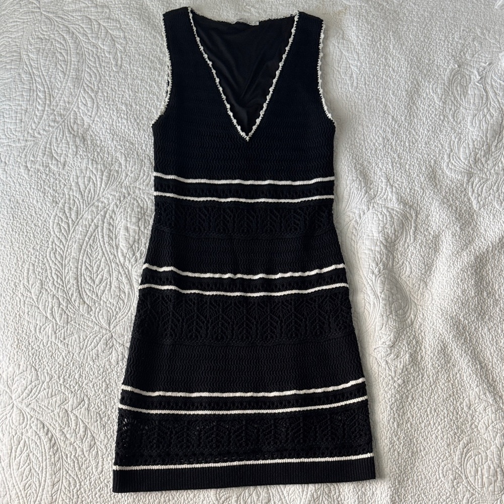 A&F Black and White Knit Mini Dress